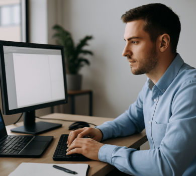 Man infront of computer