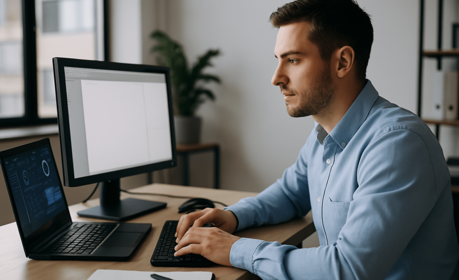 Man infront of computer