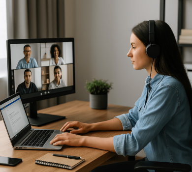 Woman infront of laptop